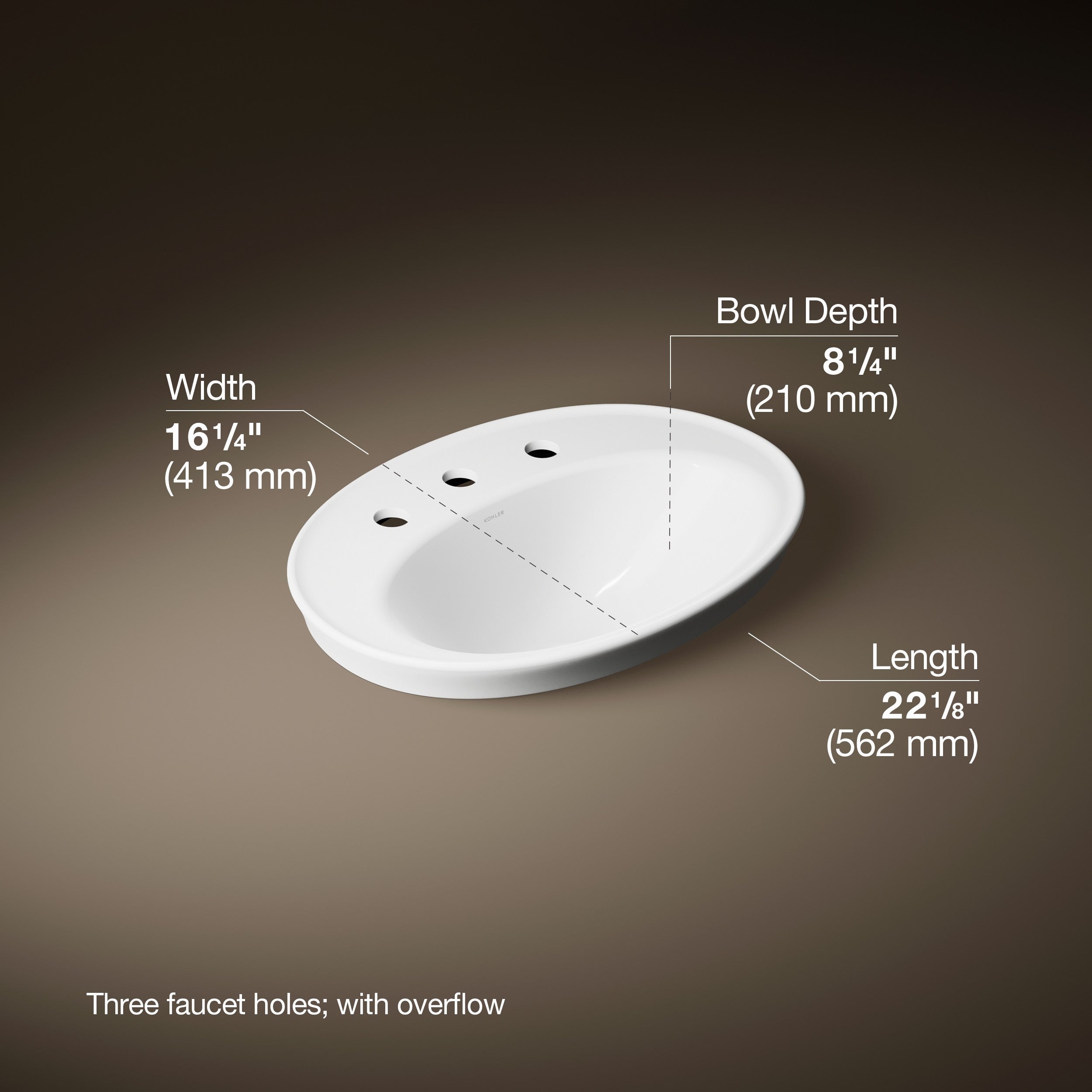 Kohler Lavabo Tezgah Üstü Serif Oval