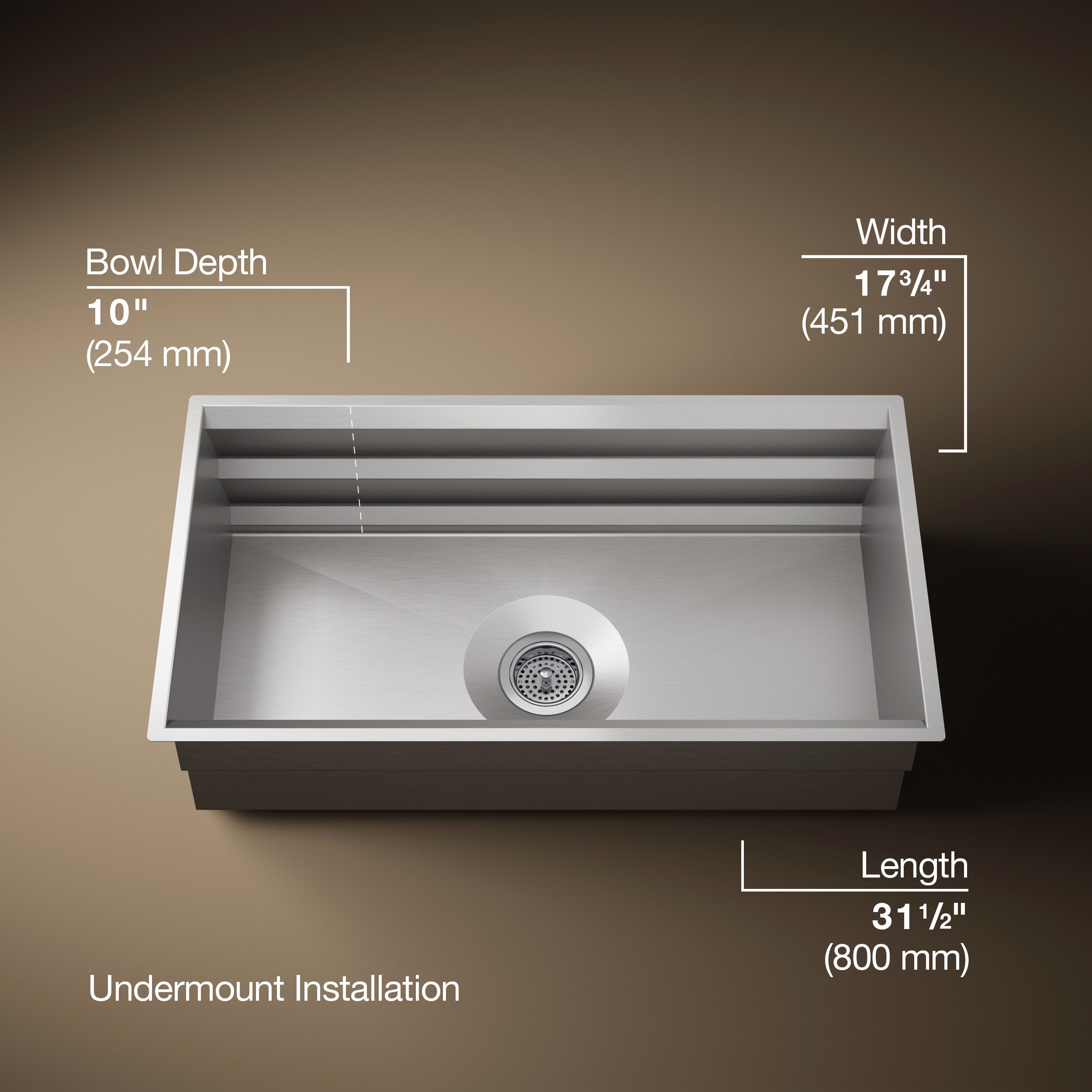 Kohler Eviye Prolific Paslanmaz Çelik 80 cm