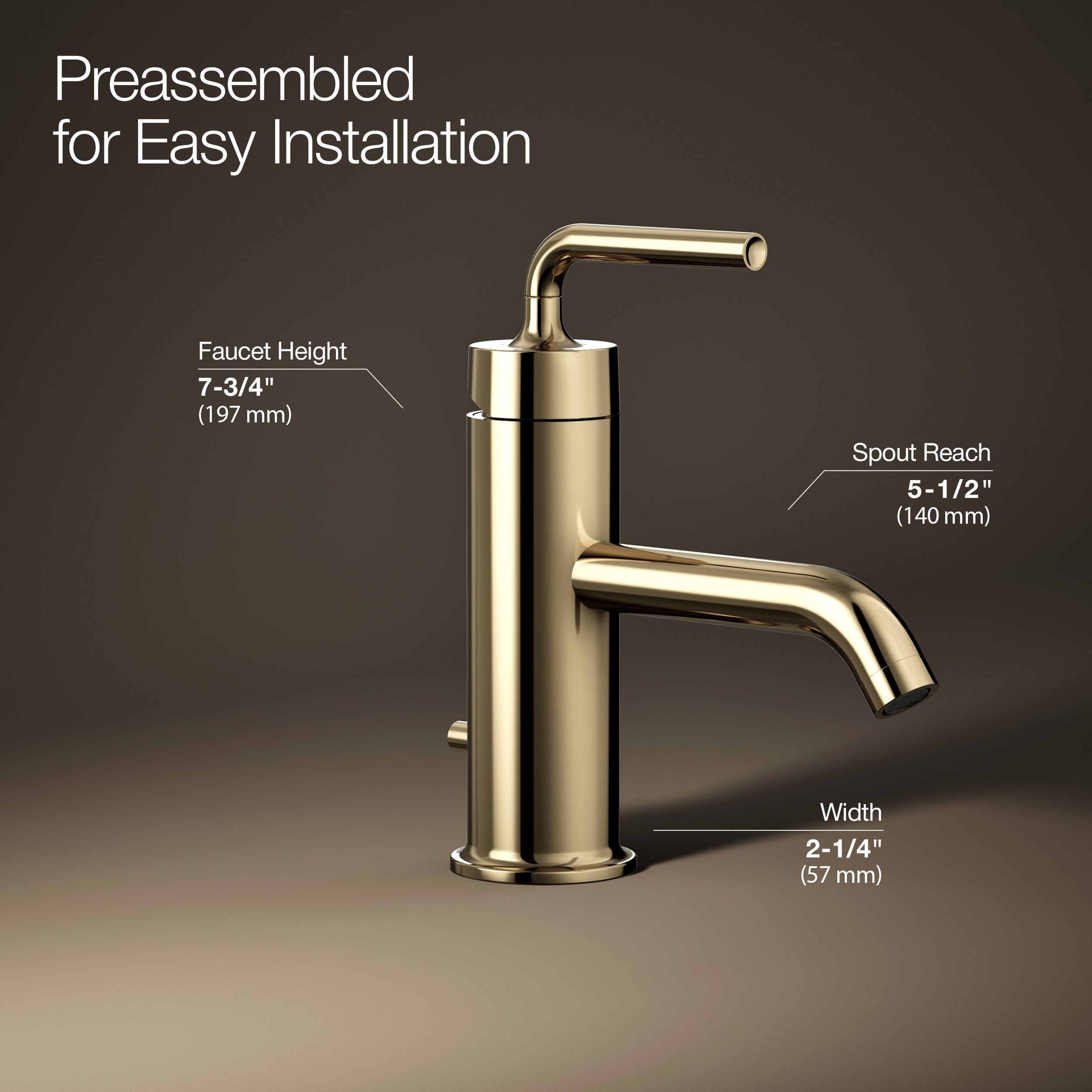 Kohler Lavabo Bataryası Purist Altın