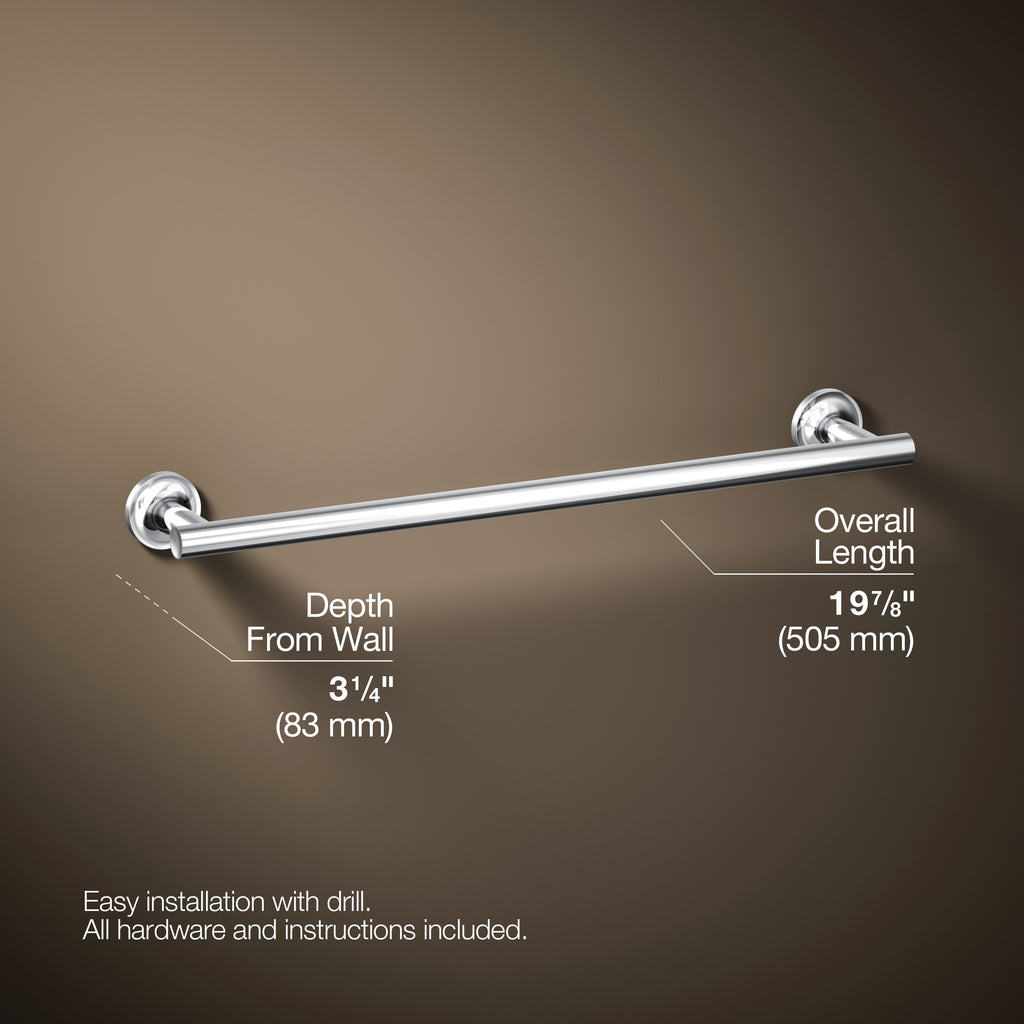 Kohler Havluluk Uzun Purist, Krom