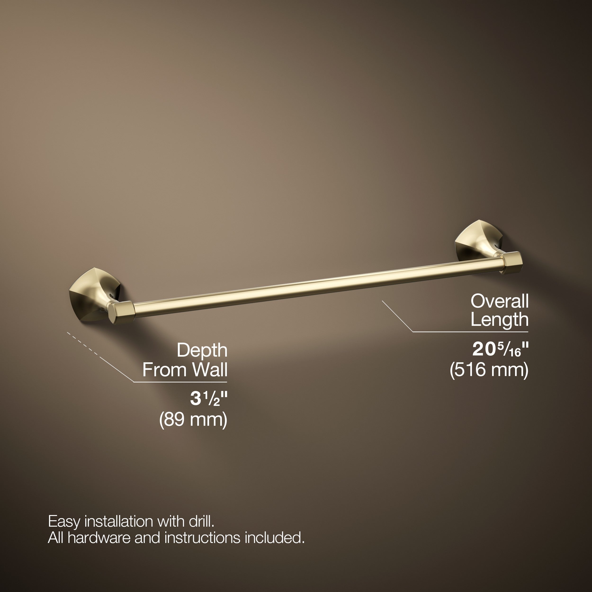 Kohler Uzun Havluluk Occasion 51,6 cm, Vibrant French Gold