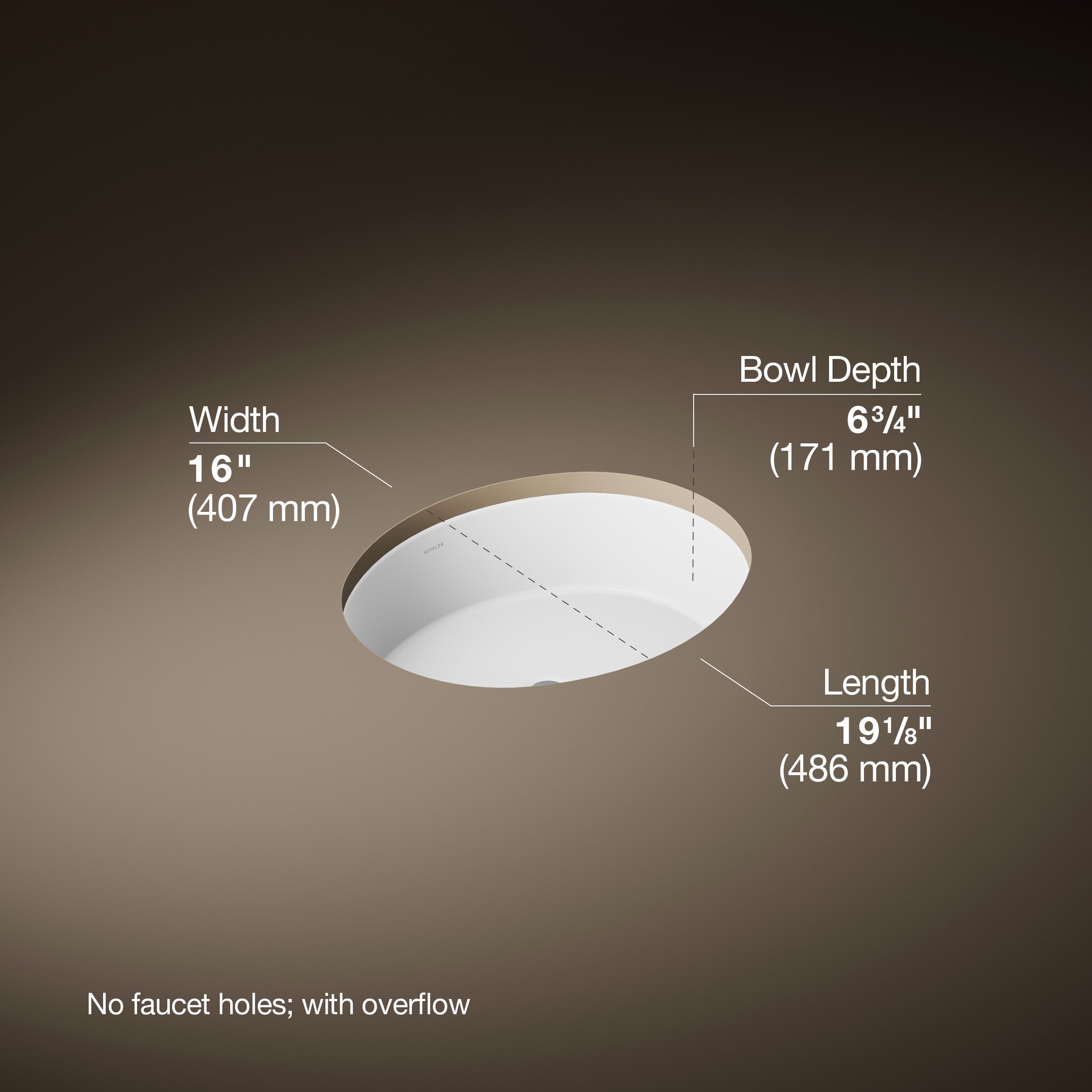 Kohler Lavabo Tezgah Altı Verticyl