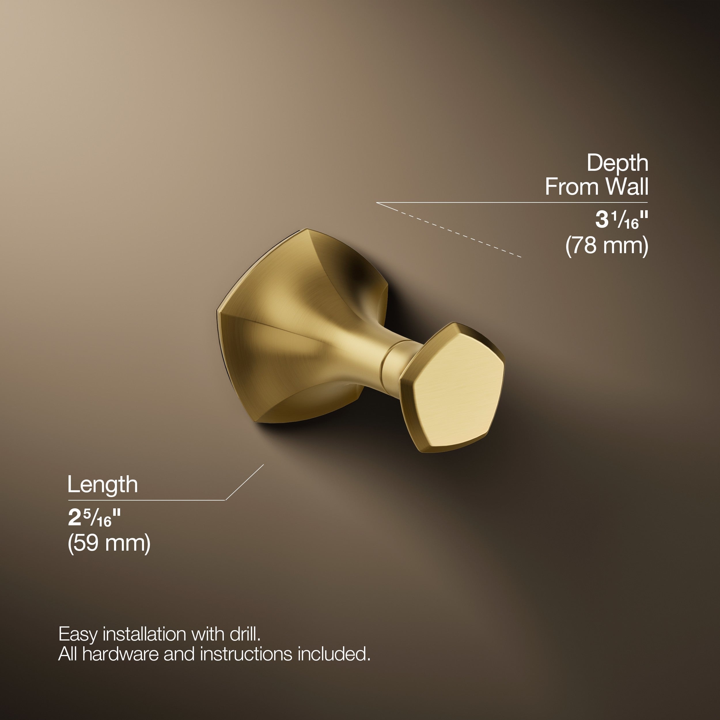 Kohler Bornoz Askılık Occasion, Vibrant Brushed Moderne Brass