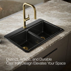 Kohler Eviye Riverby Çift Hazneli Siyah
