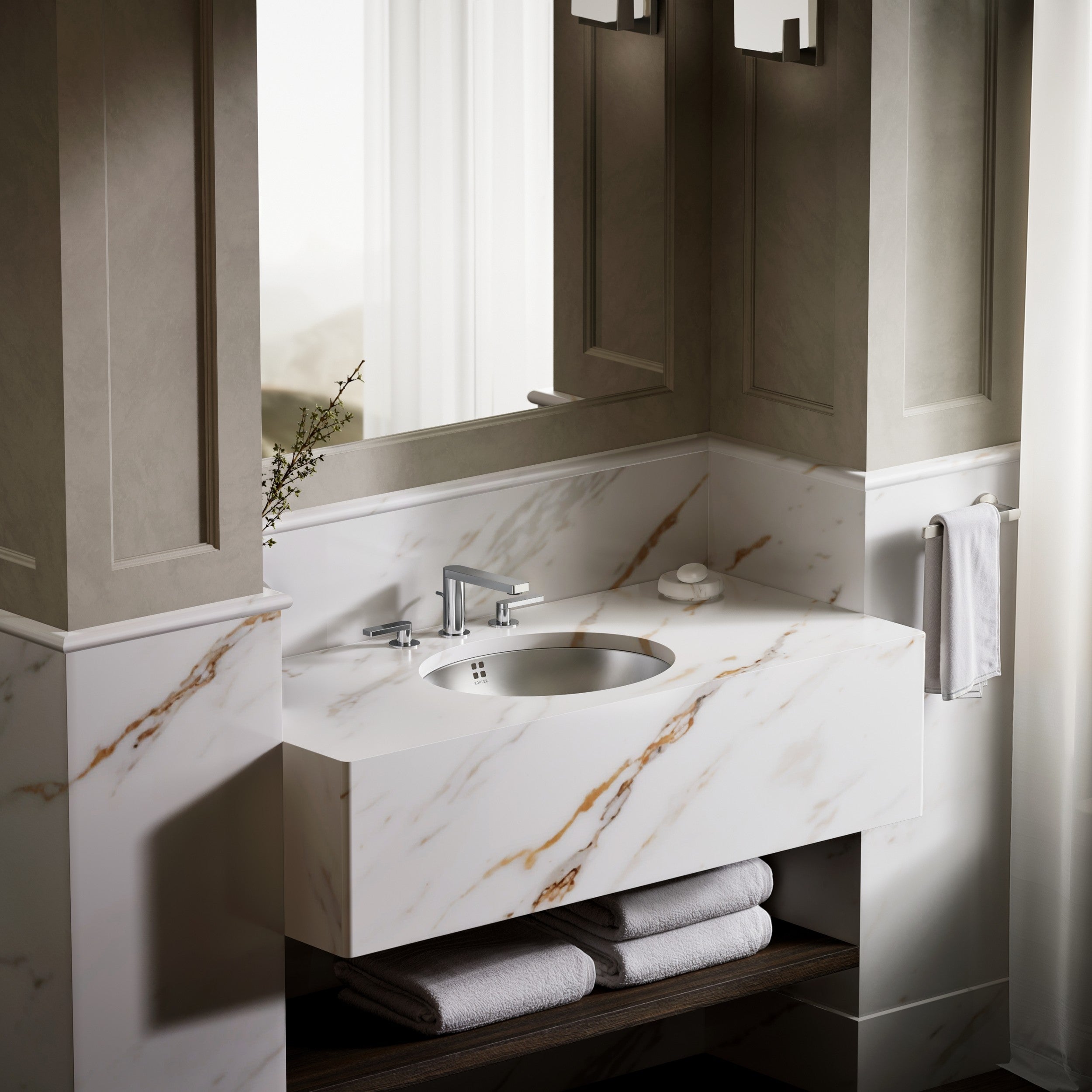 Kohler Lavabo Bachata Paslanmaz Çelik 64 x 42,4 cm