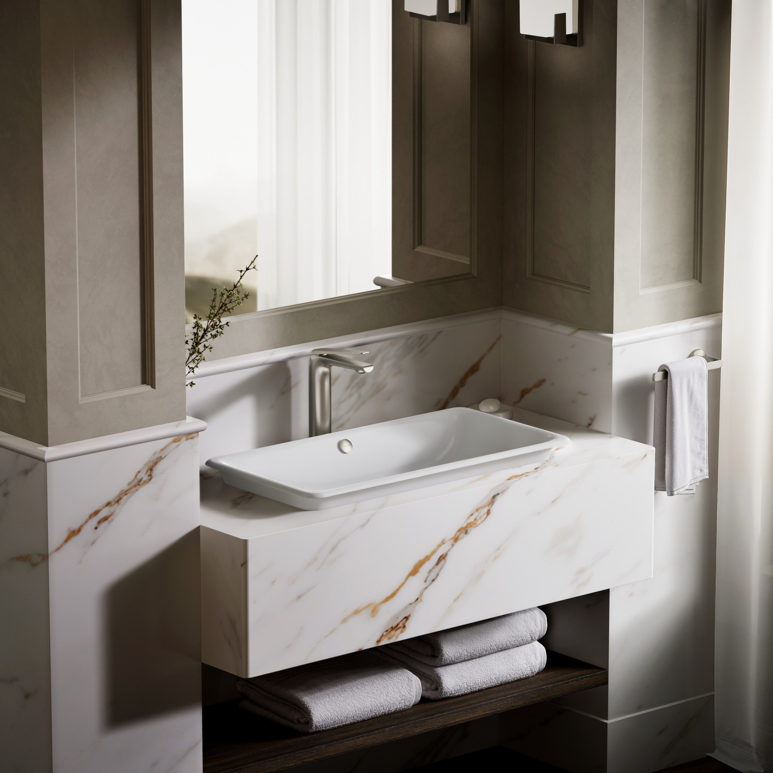 Kohler Lavabo İron Plans Döküm 76 x 40 cm Beyaz