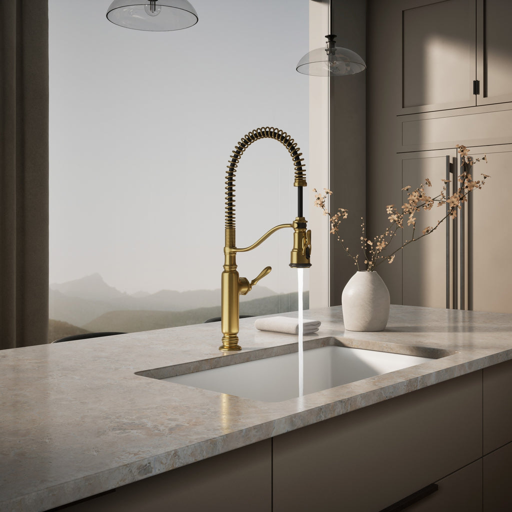 Kohler Eviye Bataryası Tournant Profesyonel, Mat Altın