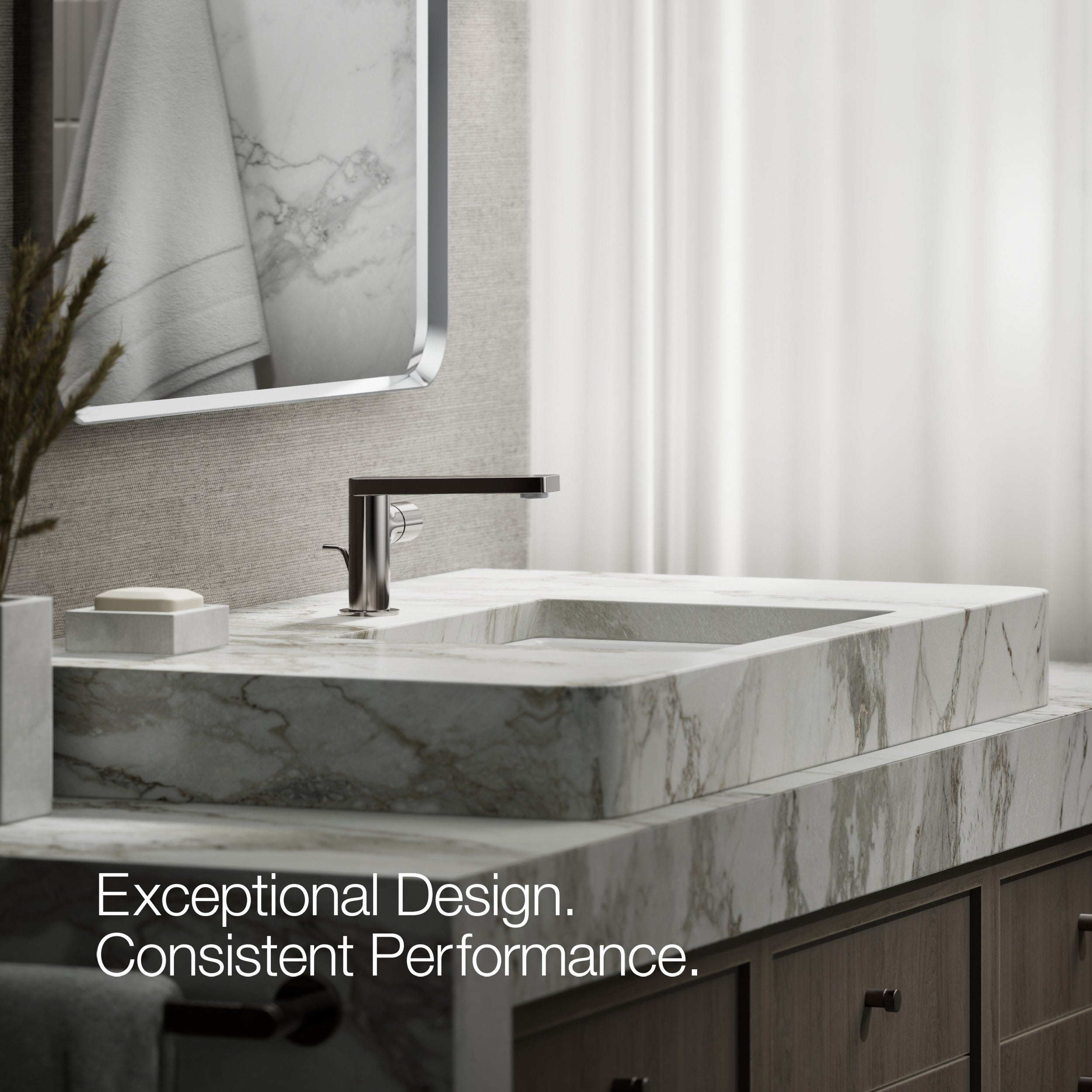 Kohler Lavabo Bataryası Kısa Composed Titanyum