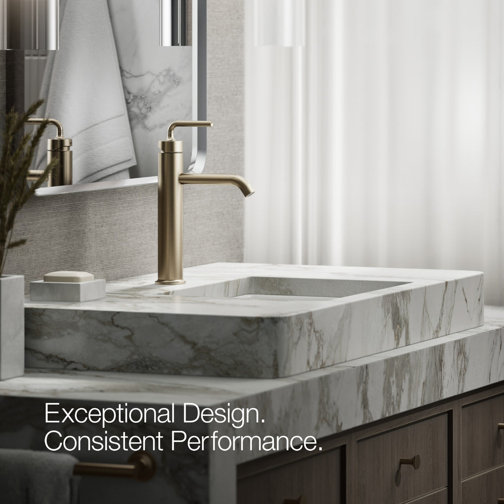 Kohler Lavabo Bataryası Çanak Purist, Brushed Bronze