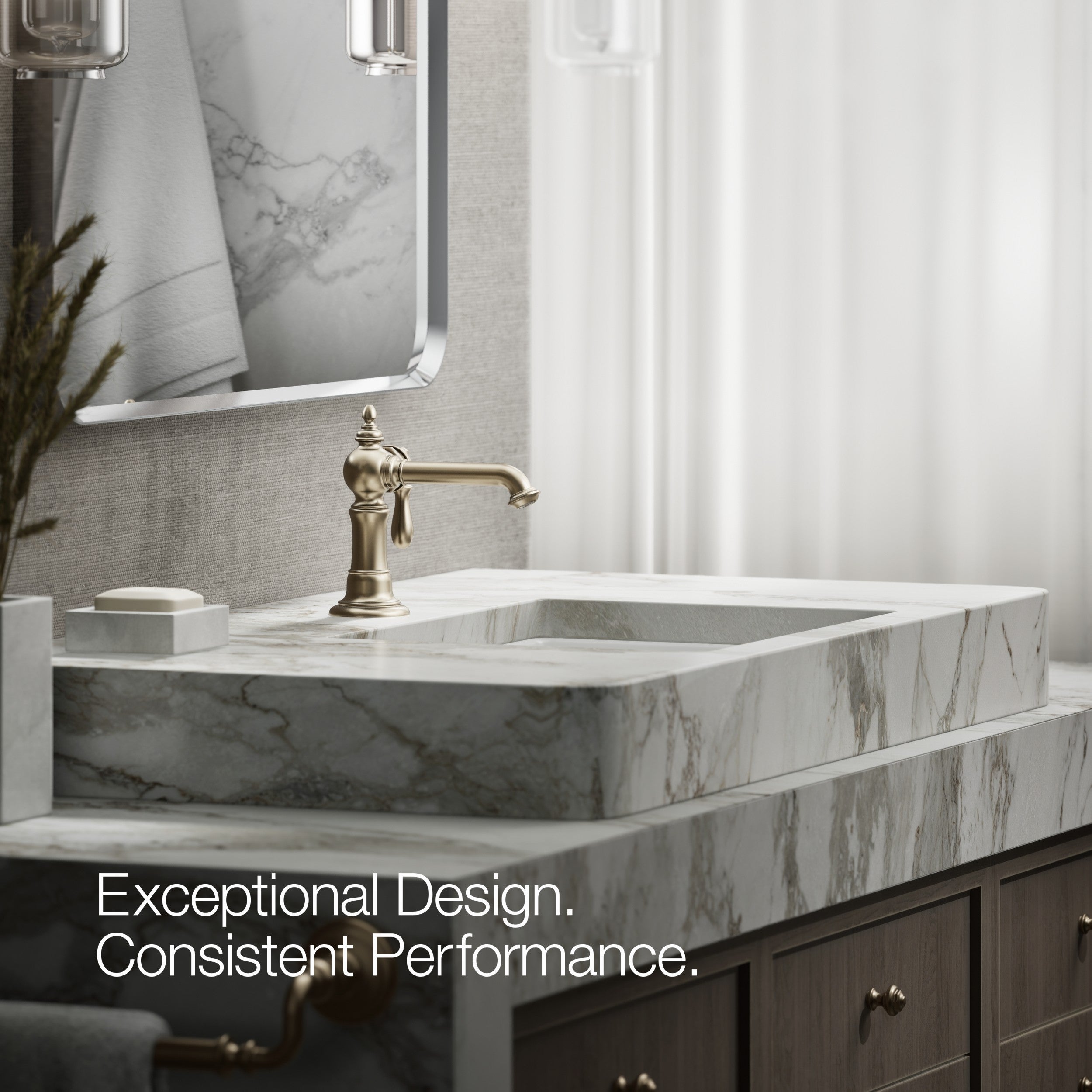 Kohler Lavabo Bataryası Artifacts Brushed Bronze