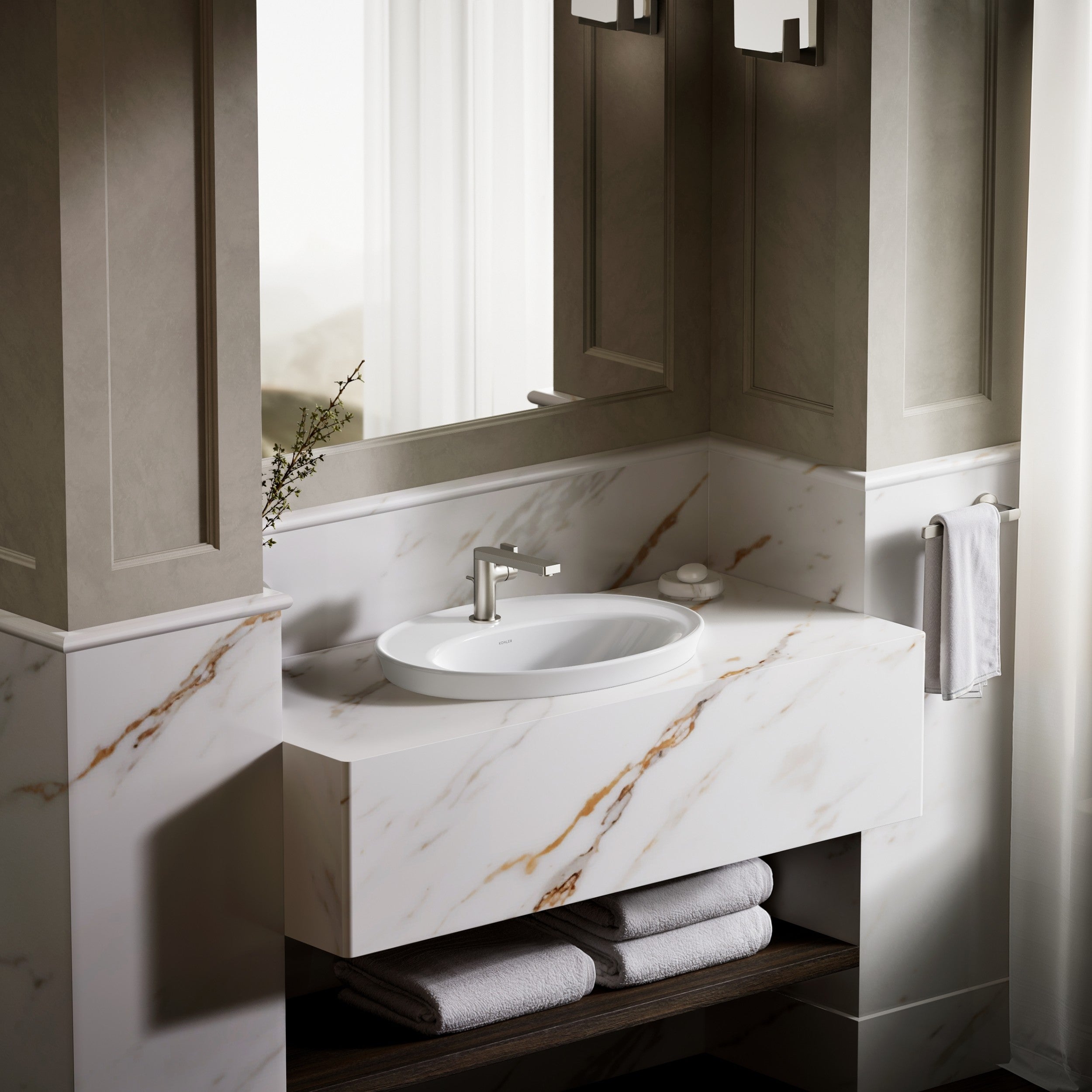 Kohler Lavabo Serif Tezgah Üstü Tek Delikli