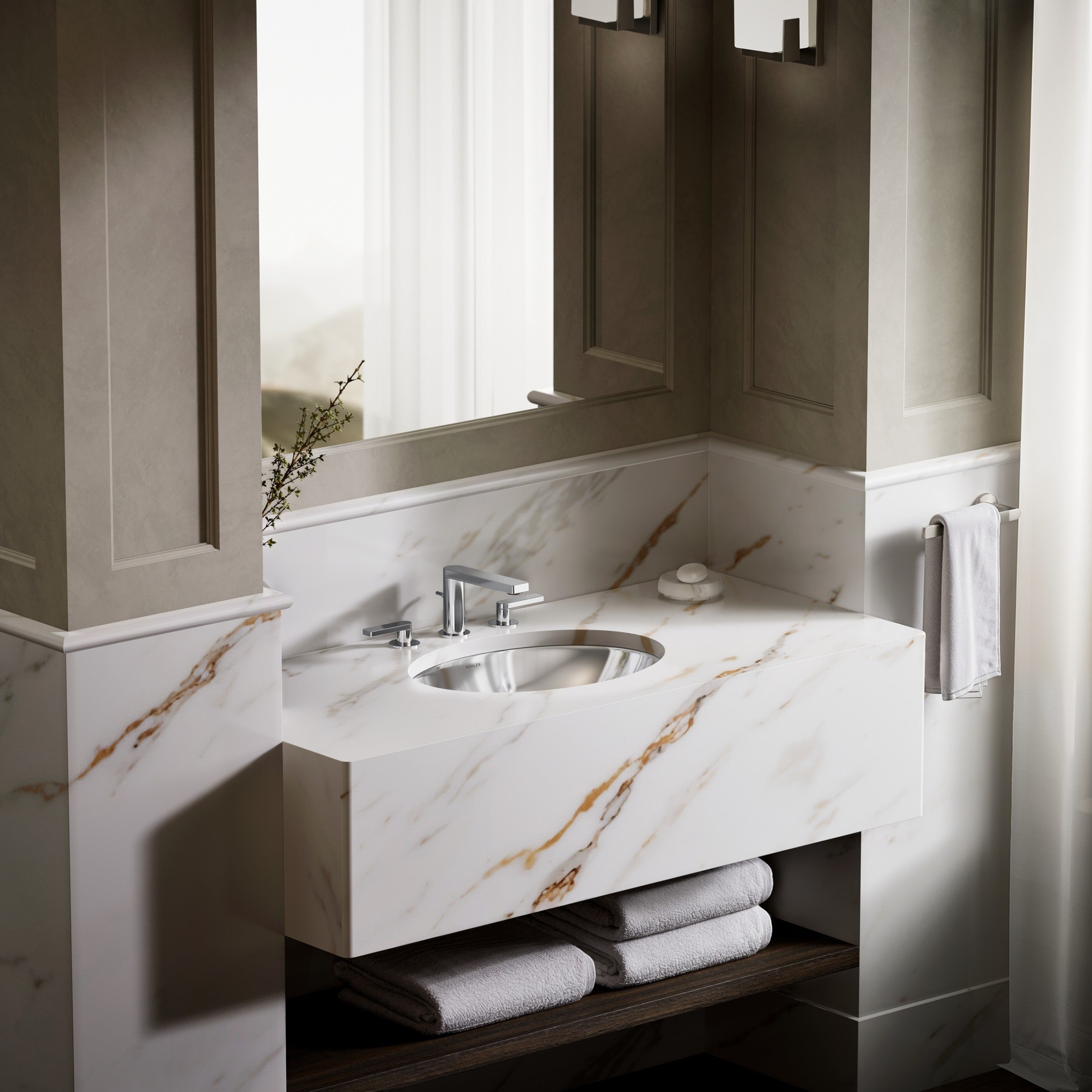 Kohler Lavabo Rhythm Paslanmaz Çelik Tezgah Üstü