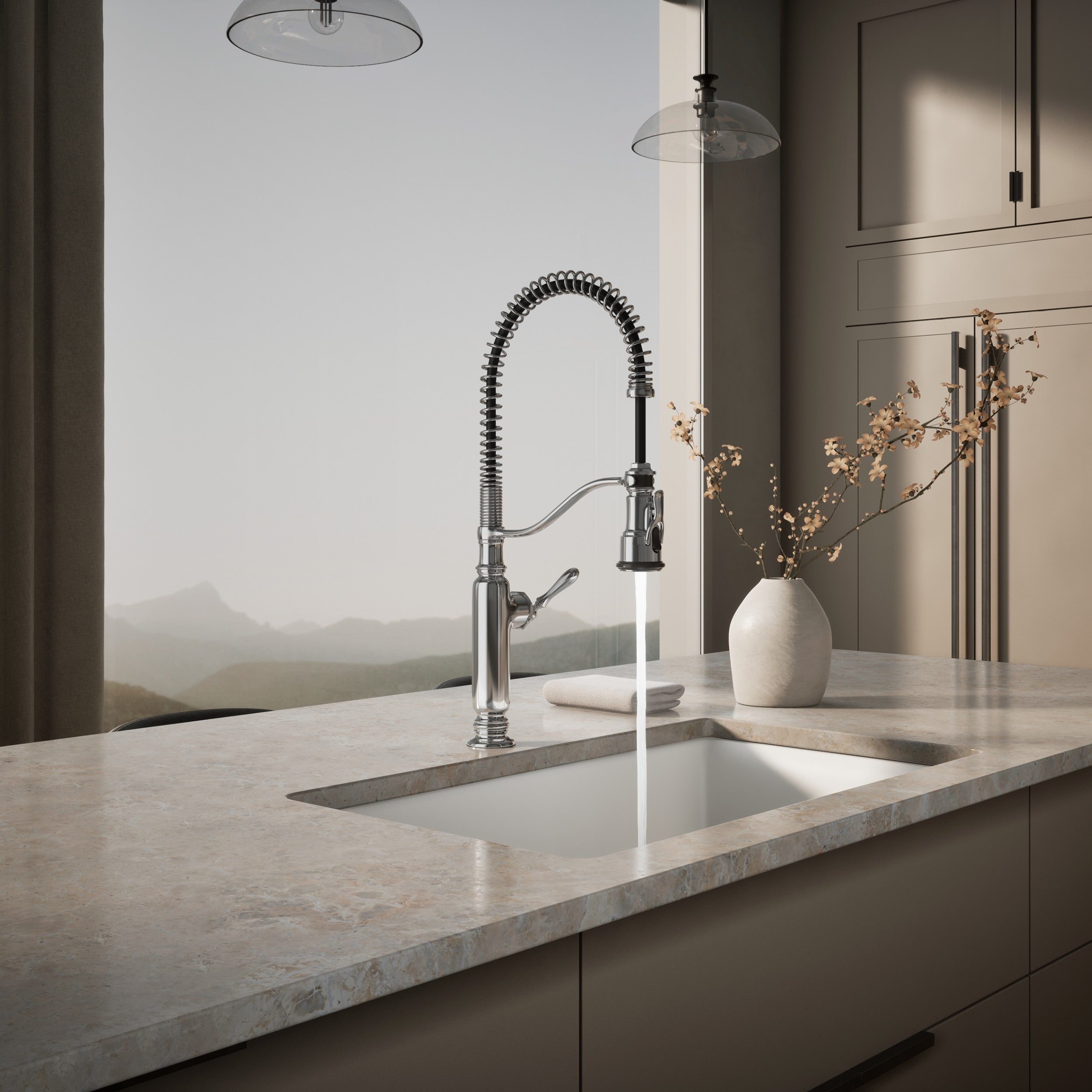 Kohler Eviye Bataryası Tournant Profesyonel , Krom