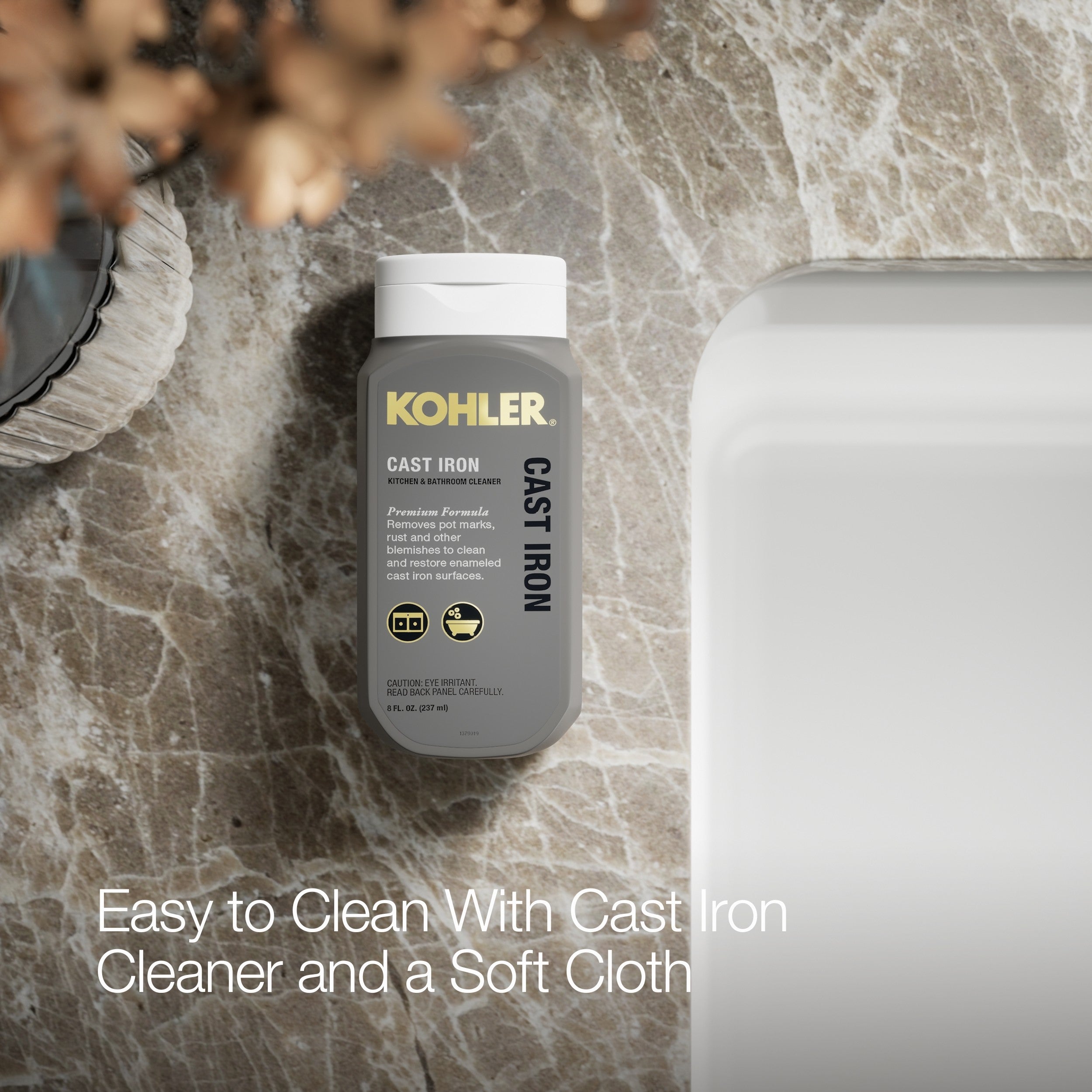 Kohler Eviye Riverby Tezgah Altı Döküm Beyaz