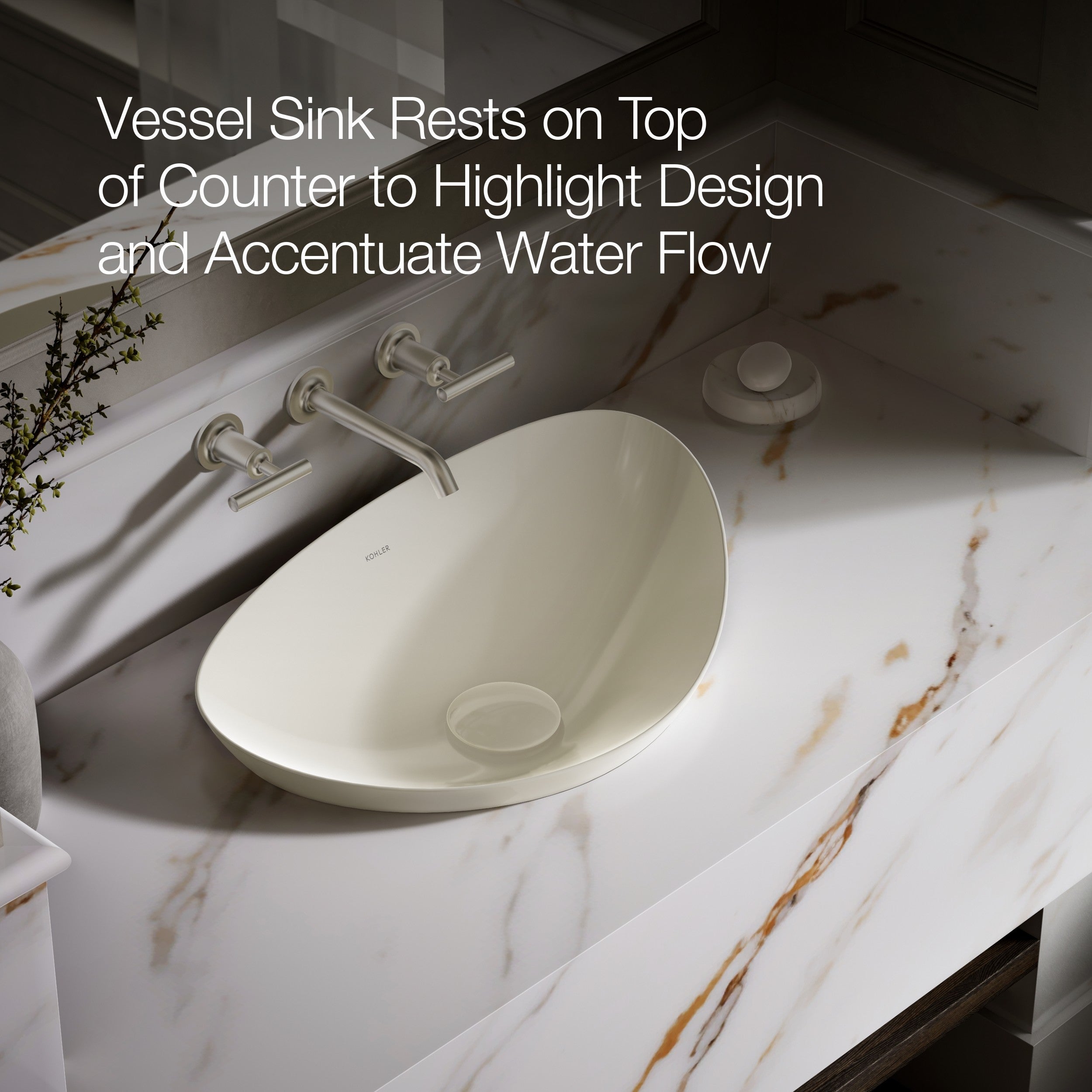 Kohler Lavabo Asimetrik Çanak Veil Bisküvi