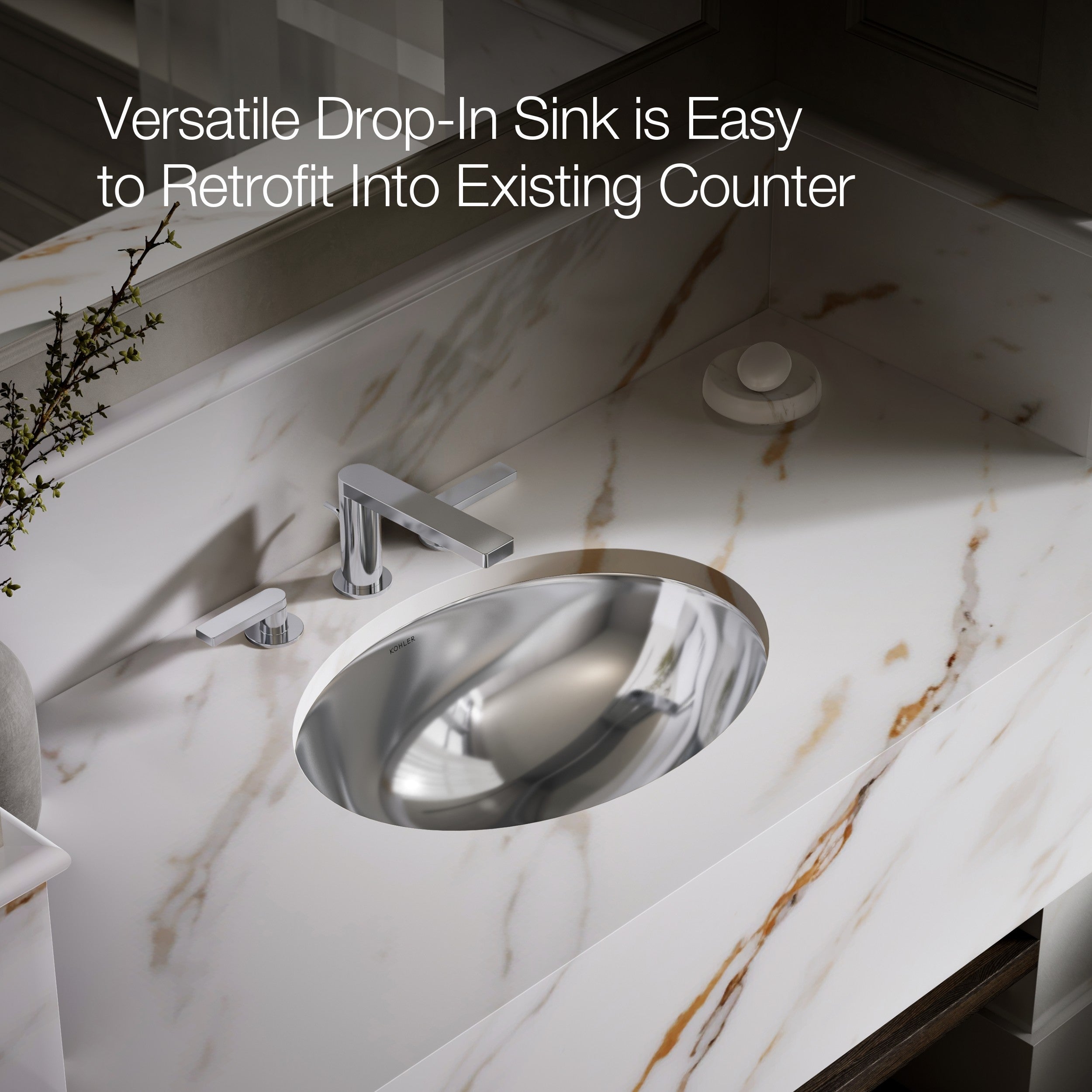 Kohler Lavabo Rhythm Paslanmaz Çelik Tezgah Üstü