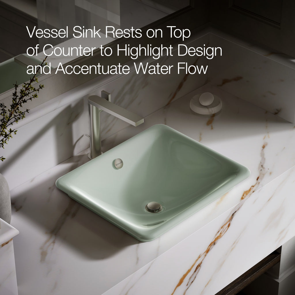 Kohler Lavabo Iron Plains Döküm Banyo Lavabosu Kavak Yeşil