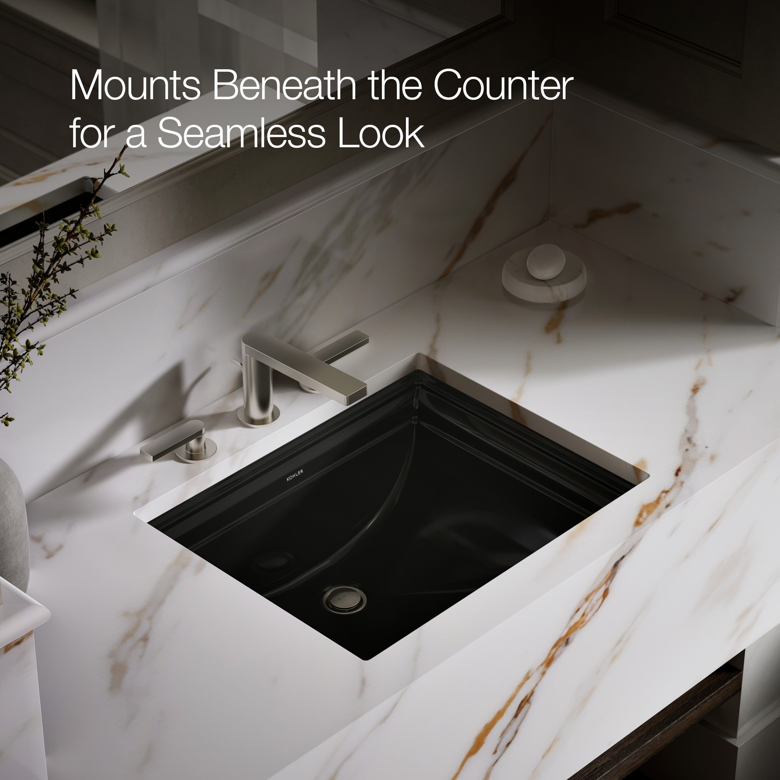 Kohler Lavabo Memoirs Classic Tezgah Altı Siyah