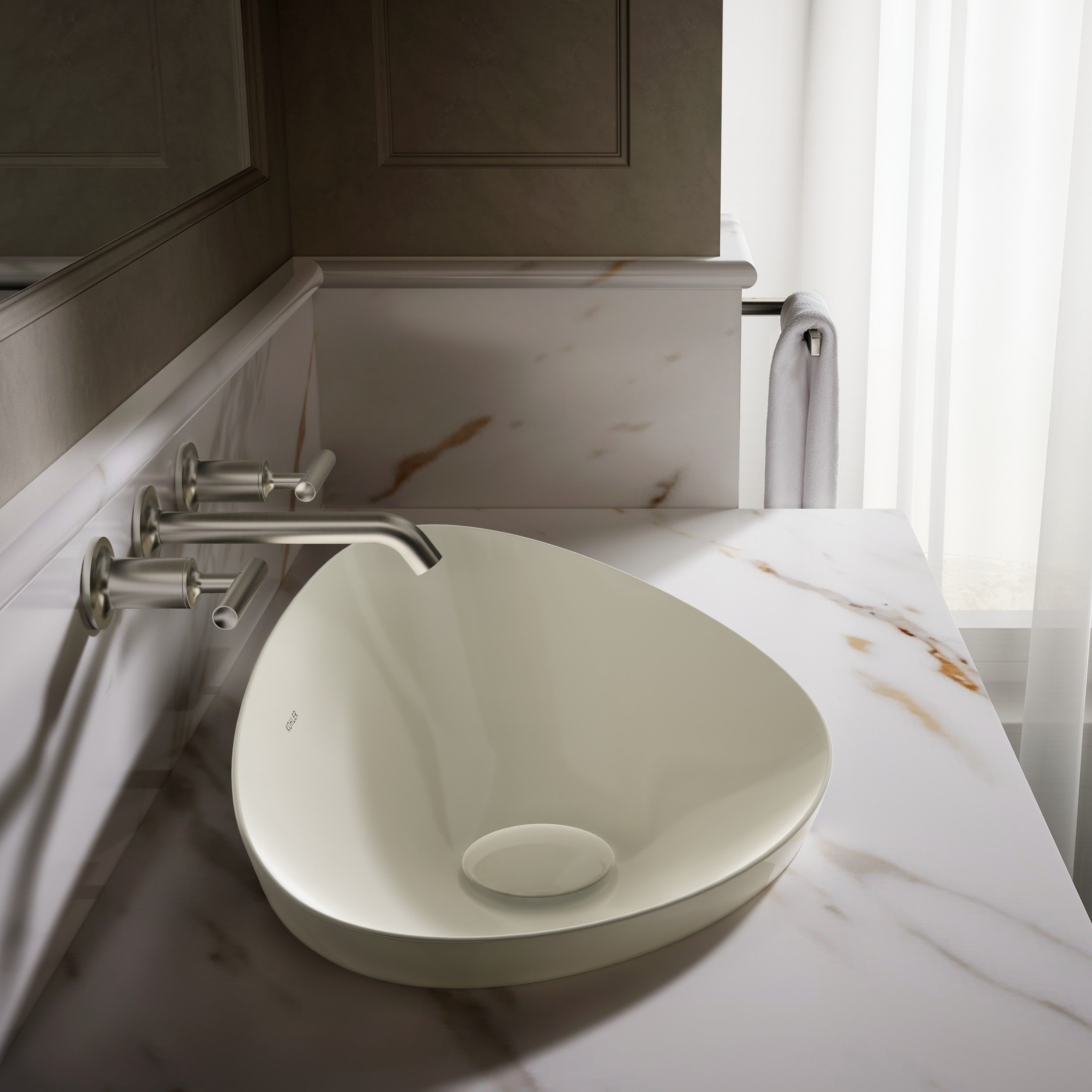 Kohler Lavabo Asimetrik Çanak Veil Bisküvi