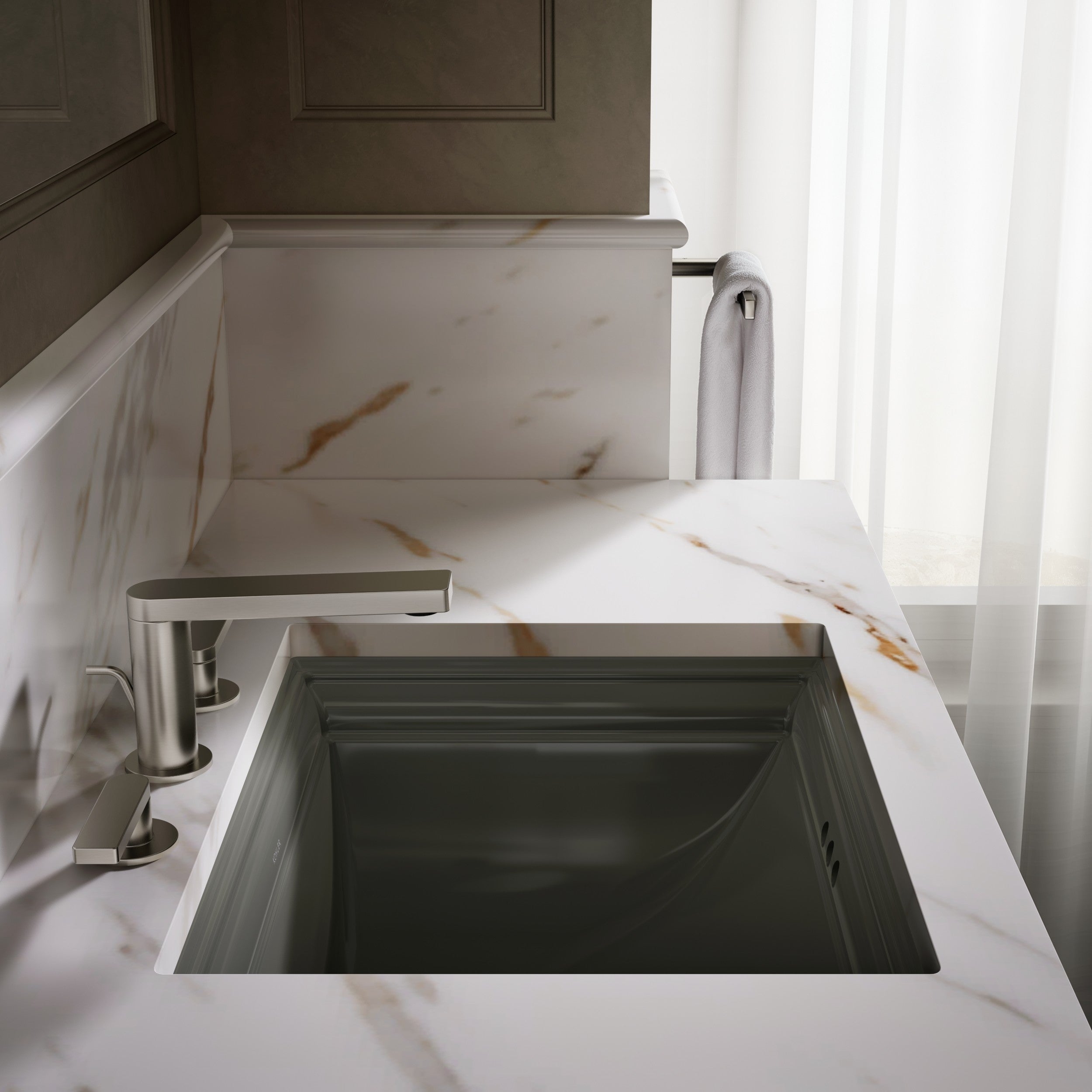 Kohler Lavabo Memoirs Classic Tezgah Altı Koyu Gri