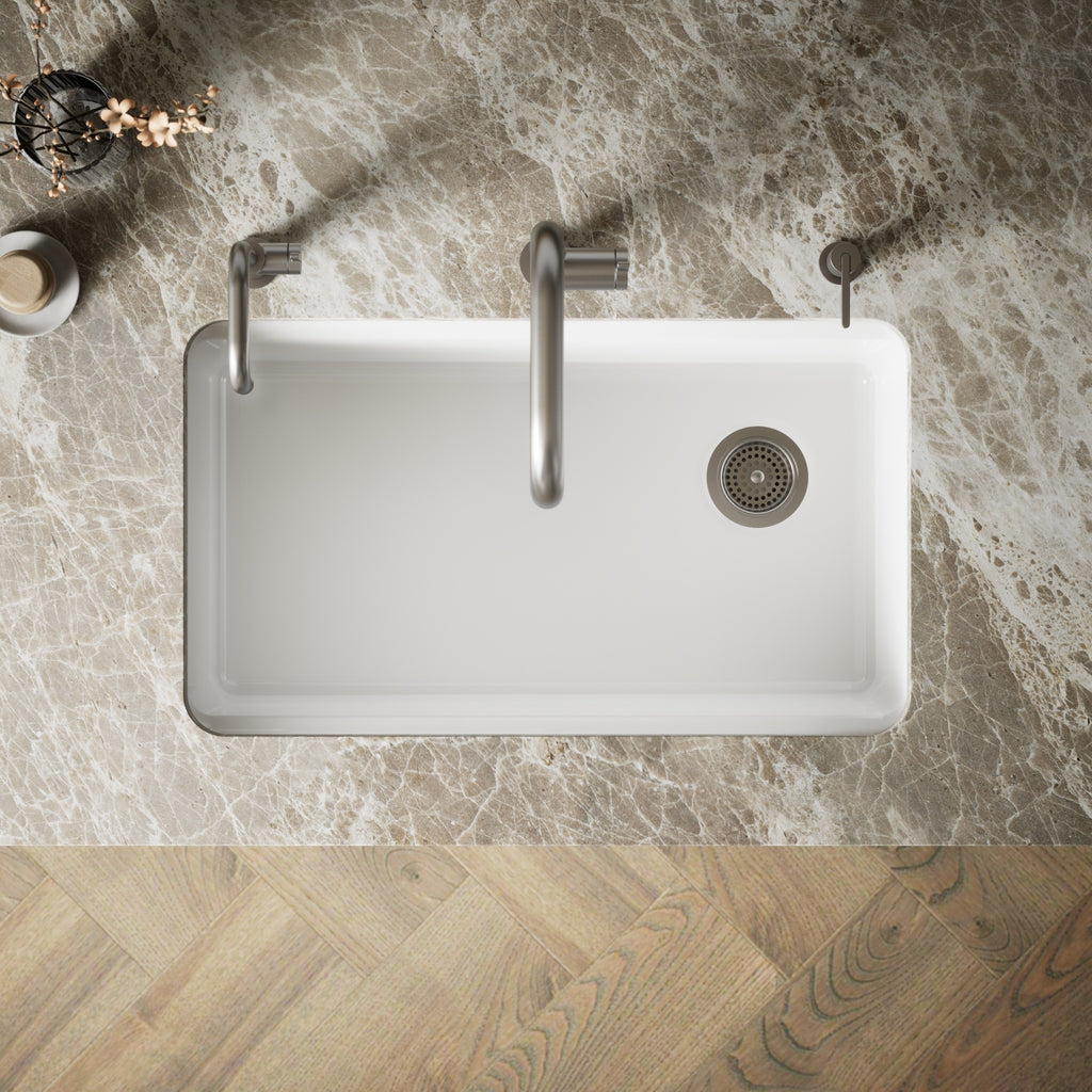 Kohler Eviye Riverby Tezgah Altı Döküm Beyaz