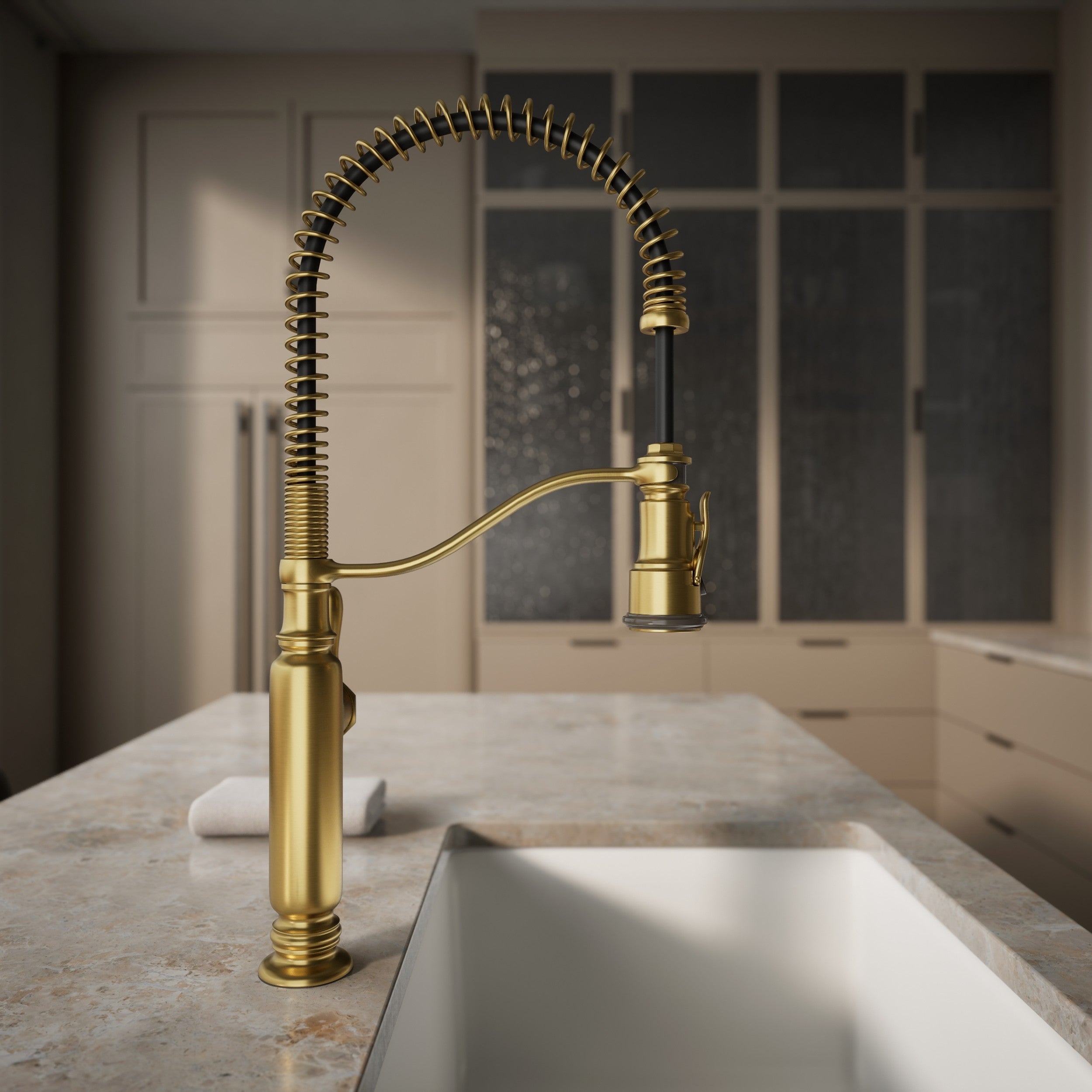Kohler Eviye Bataryası Tournant Profesyonel, Mat Altın