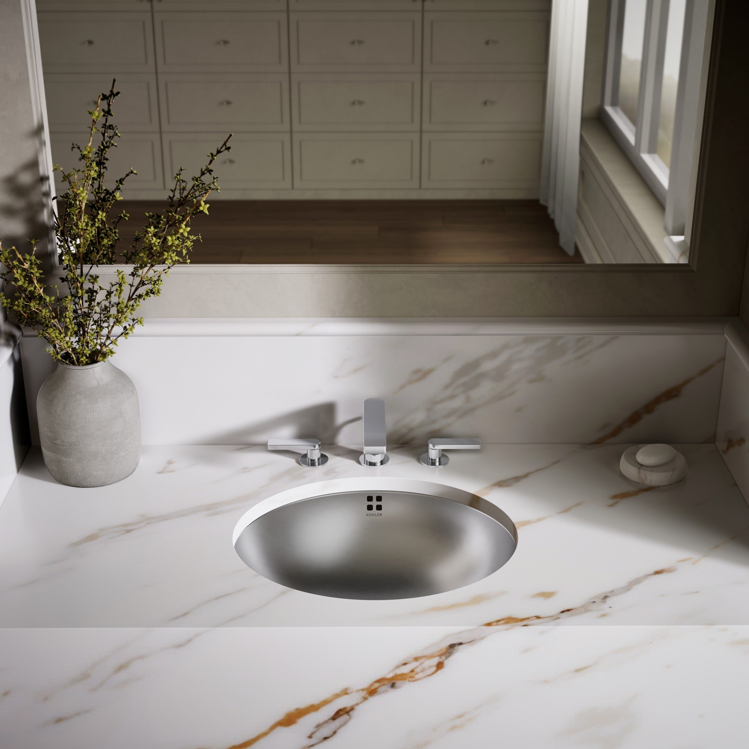 Kohler Lavabo Bachata Paslanmaz Çelik 64 x 42,4 cm