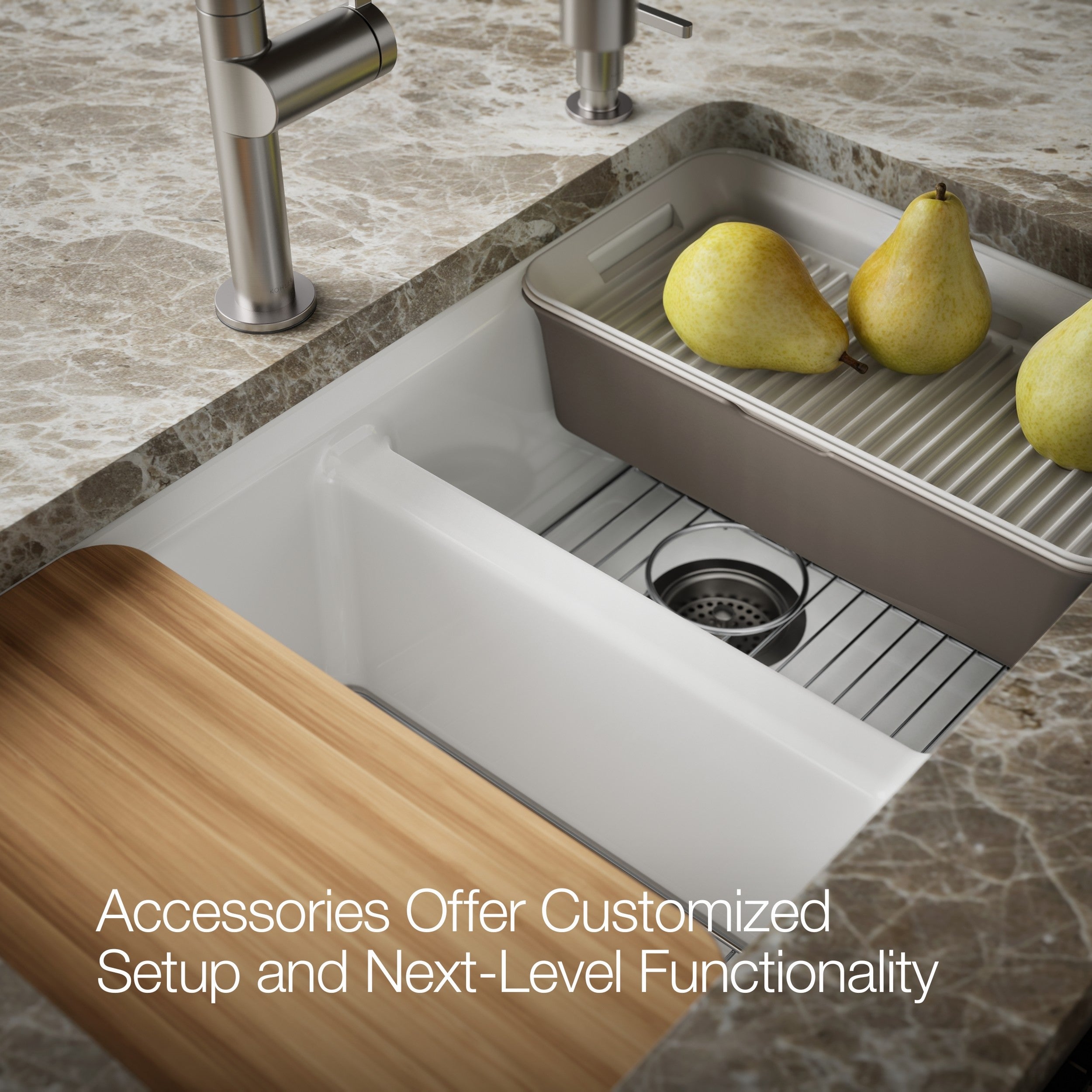 Kohler Eviye Riverby Çift Hazneli Beyaz