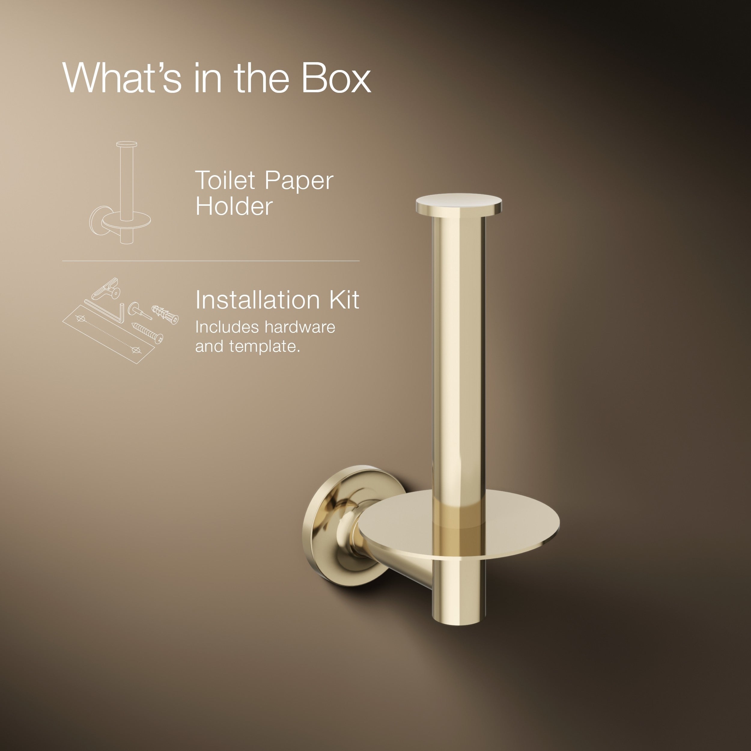 Kohler Tuvalet Kağıtlık Dikey Purist, French Gold