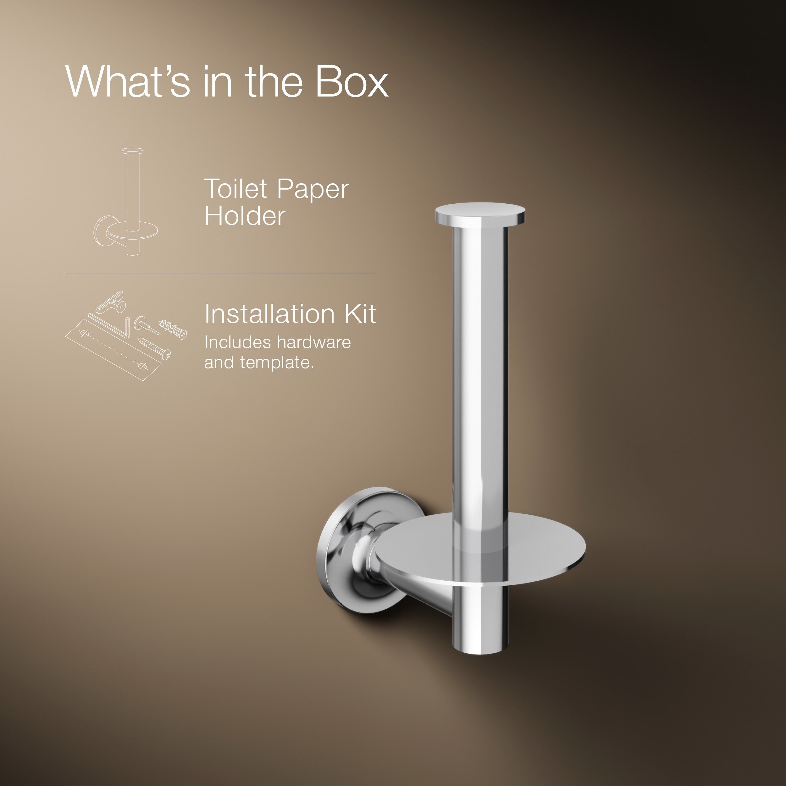 Kohler Tuvalet Kağıtlık Dikey Purist, Krom