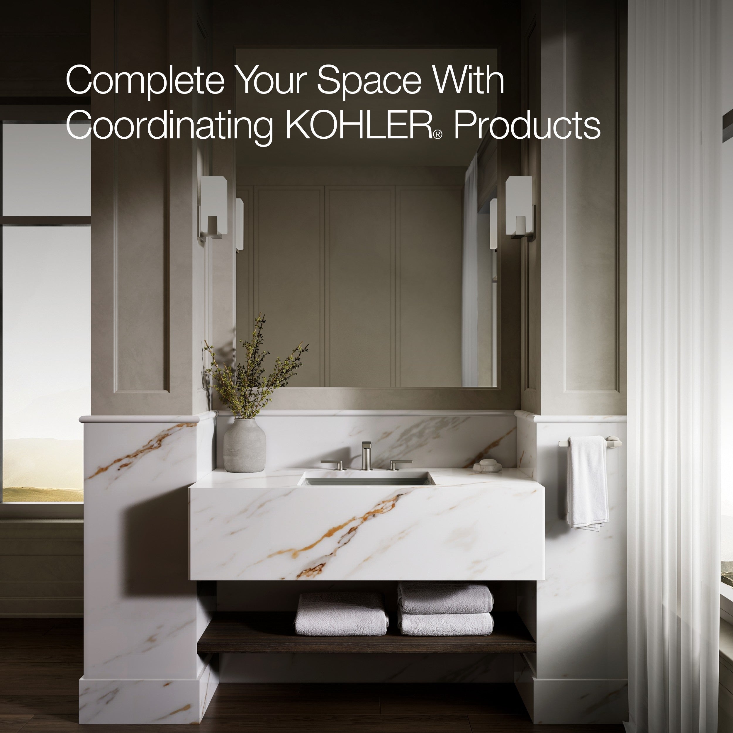Kohler Lavabo Memoirs Classic Tezgah Altı Koyu Gri