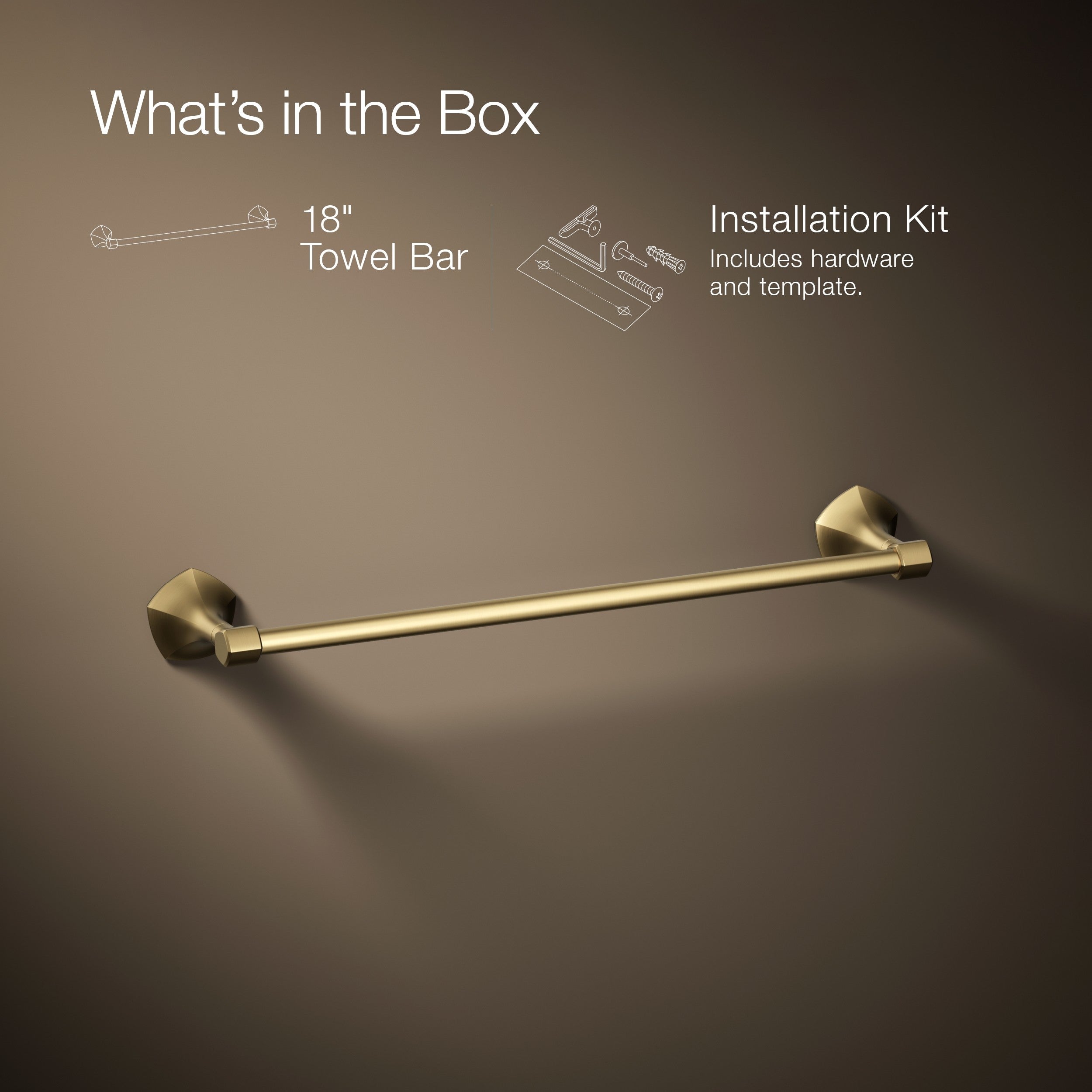 Kohler Uzun Havluluk Occasion 51,6 cm, Vibrant Brushed Moderne Brass