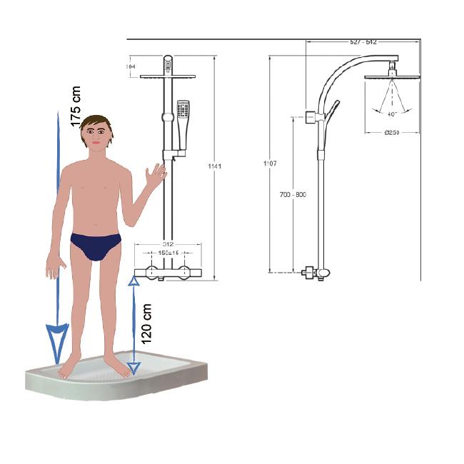 Kohler Batarya Seti Round Termostatik Krom
