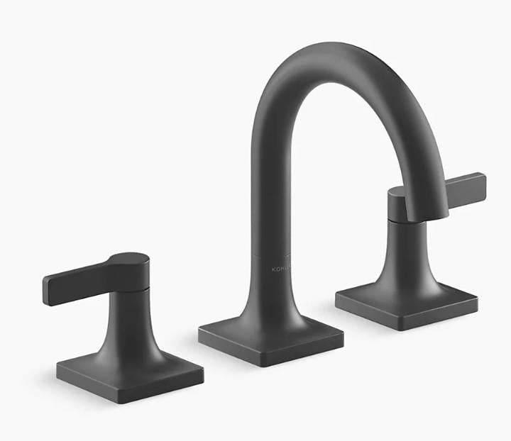 Kohler Venza 3 Delik Lavabo Bataryası, Mat Siyah