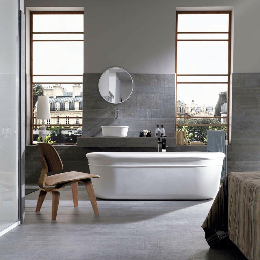Porcelanosa Parke Seramik Oxford Silver Antislip  14,3 x 90 cm
