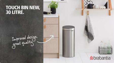 Brabantia Çöp Kutusu 30 lt Dokunmatik Touch Bin New Siyah 115301