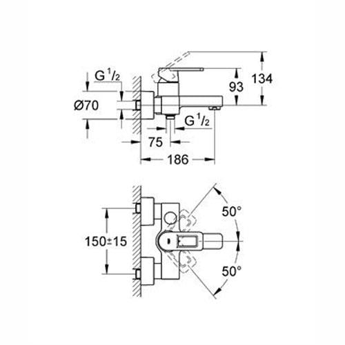 Grohe Quadro Banyo Bataryası Beyaz - 32638LS0