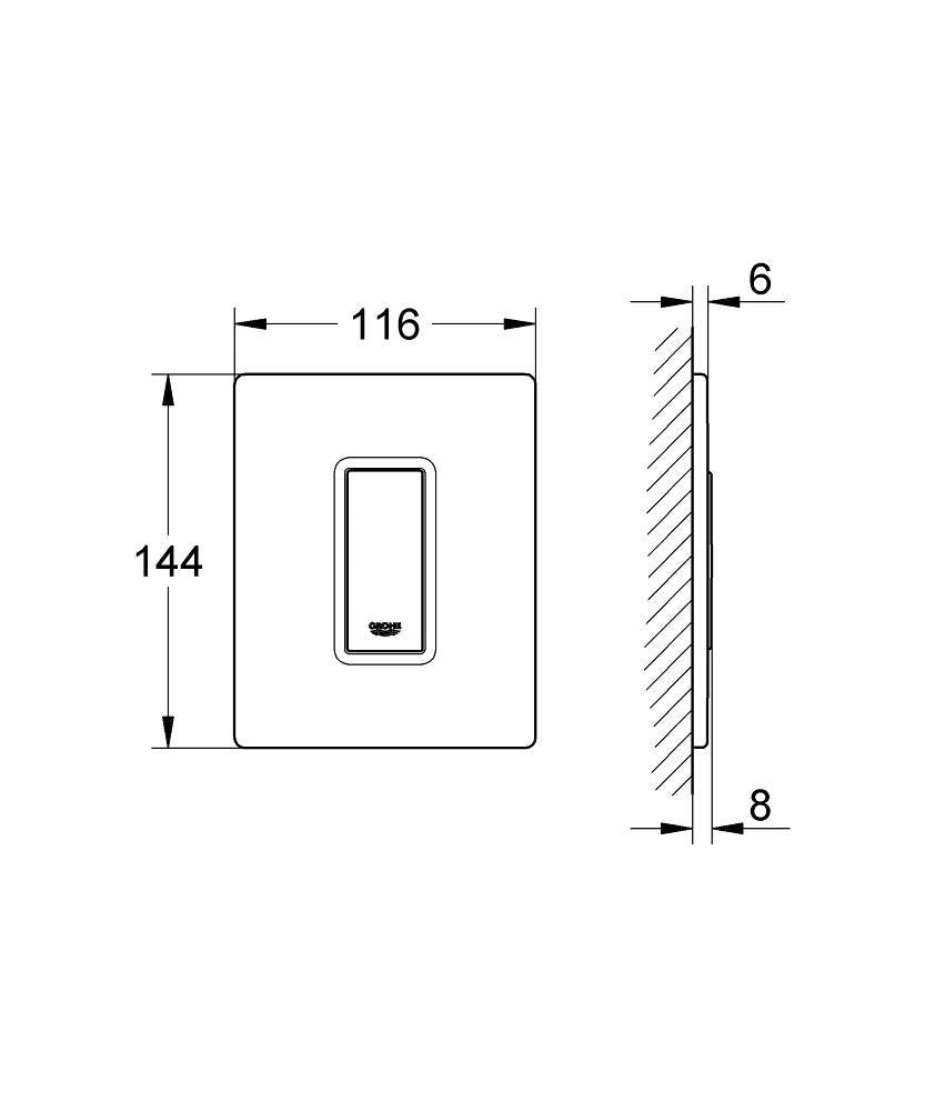 Grohe  Ankastre Pisuar Valf Paneli Manuel Krom / Siyah - 38804KS0