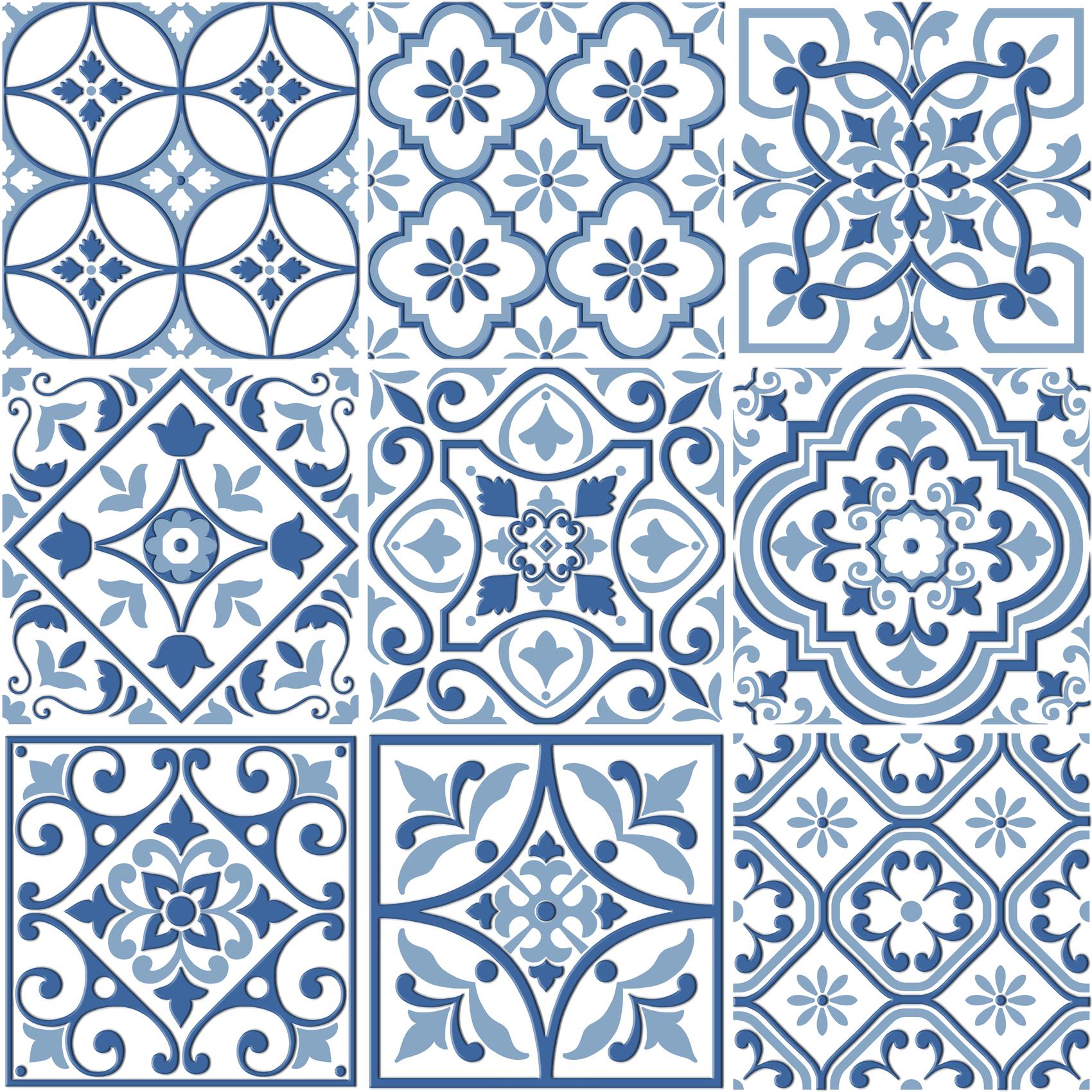 UnicaTarget  Duvar Karosu City Glamour Blue on White 20 x 20 cm